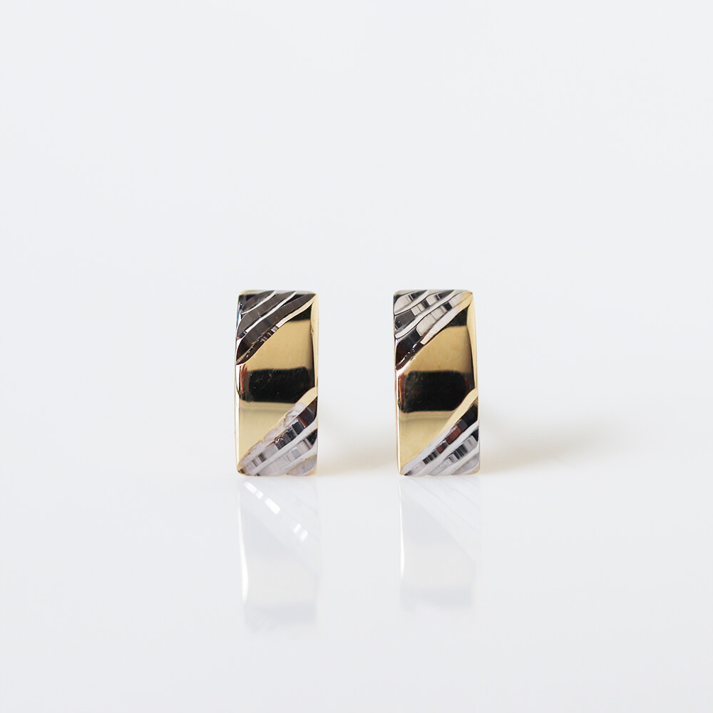 コンビカラー ゴールド ピアス | K14YG / WG〈Web限定〉