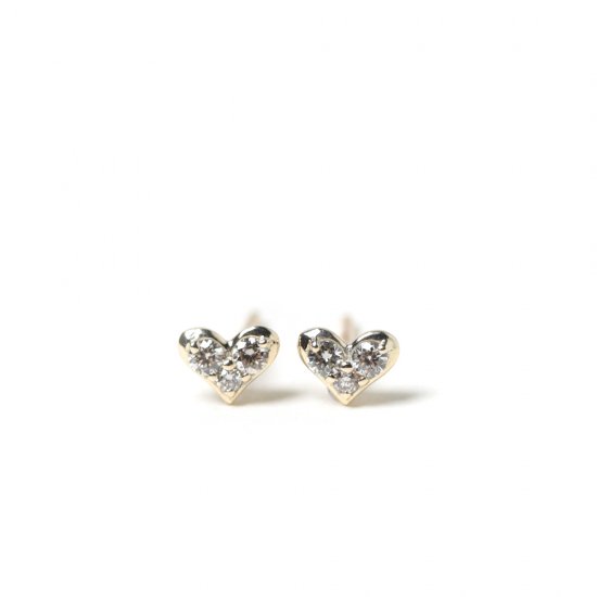 ダイヤモンド ハート ピアス  | K10YG