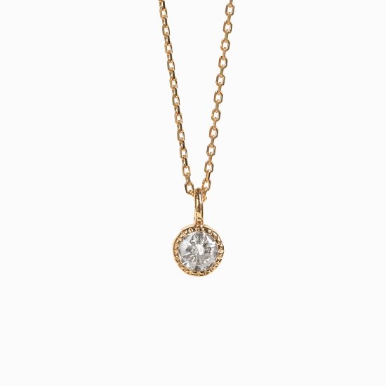 一石 ダイヤモンド 0.1ct ミルグレン ネックレス | K18