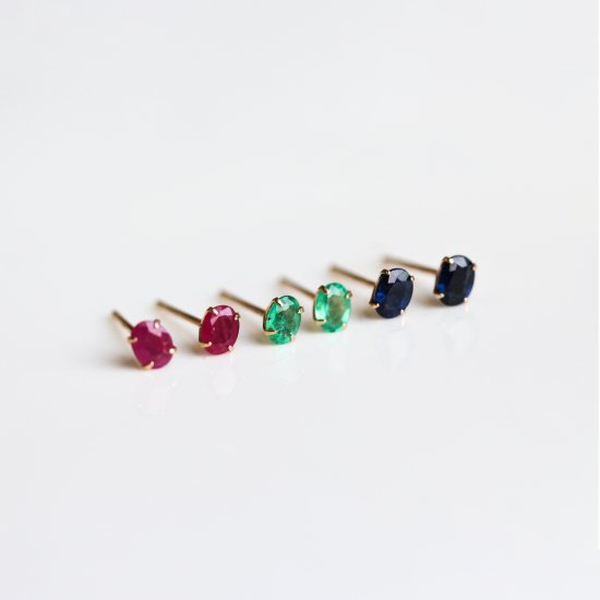 カラーストーン ピアス | K10YG